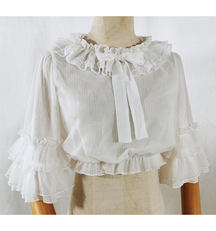 Sakurada Fawn - Princess Sleeve Chiffon Lolita - Blouse Innerwear