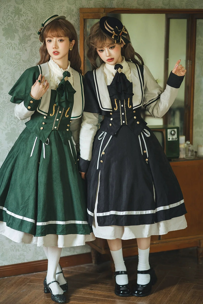 Miss Point - Golden Movement - Elegant Lolita Fishbone Skirt Customized