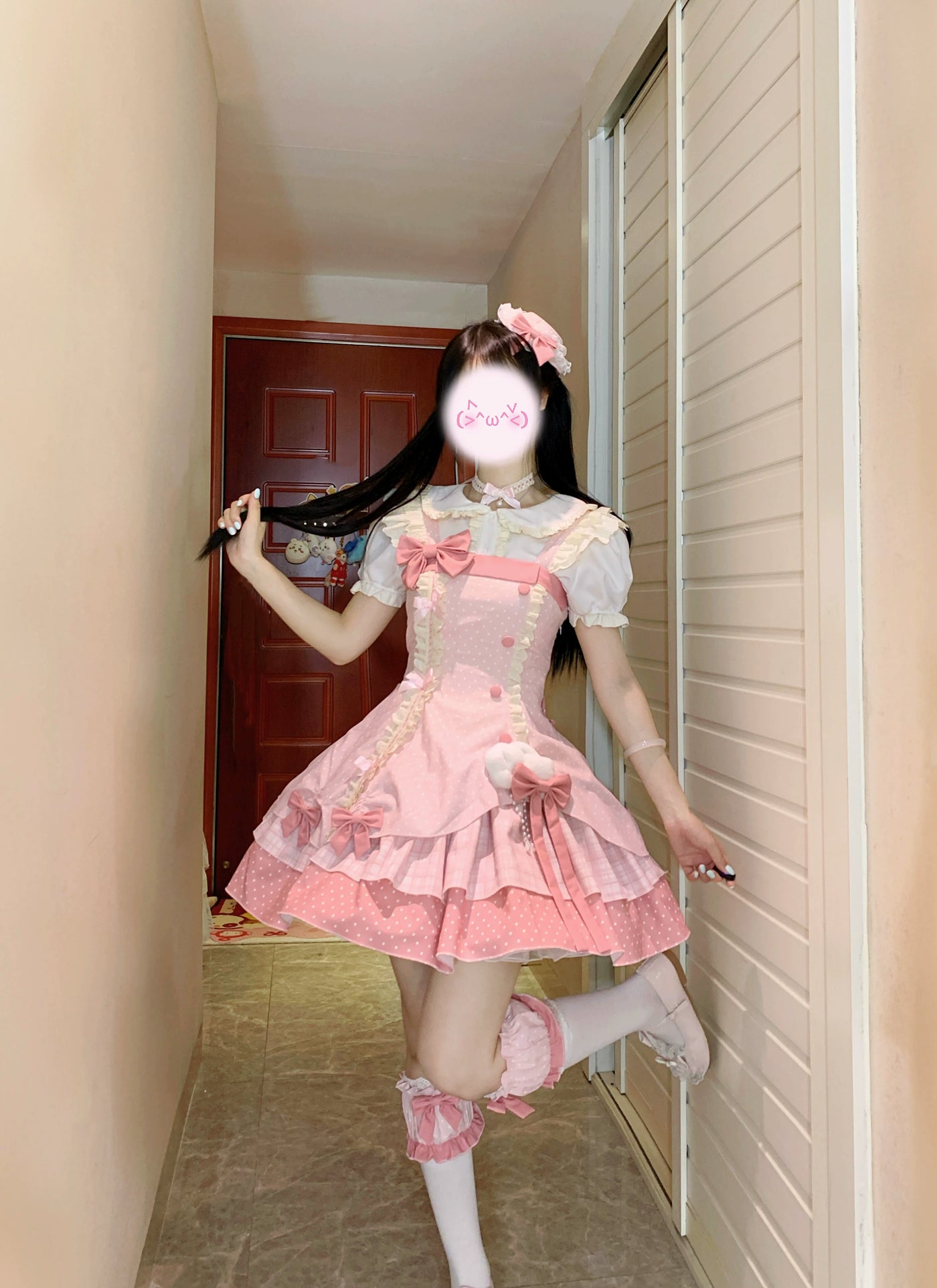 Sweetheart Dream - Glass Bottle - Pink JSK Dress Full Set
