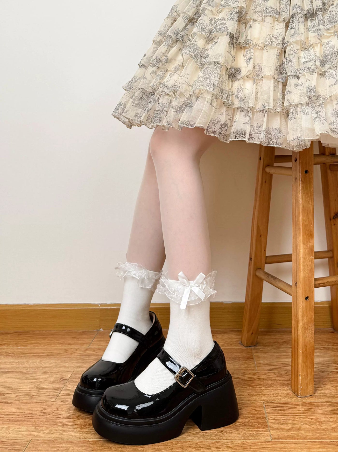 Chubby Bear Tales - Doll Ruffle - Layered Ruffle Socks with Lace Trim