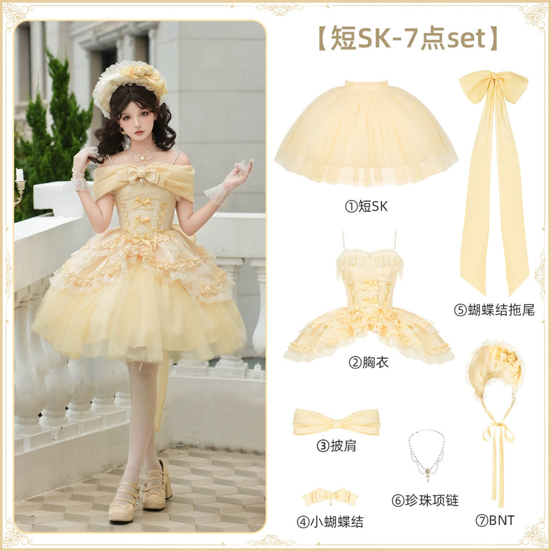 With PUJI - Cissy's Pilgrimage - Lolita Outfit Set, Boned Bodice Detail detail view 8