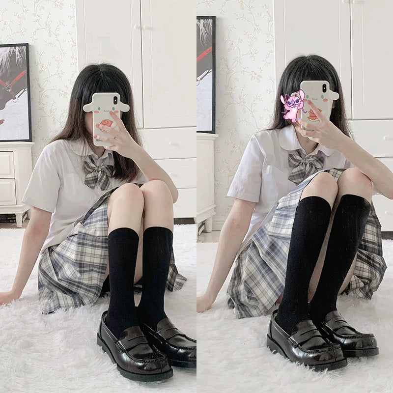 Floral Milk Cat - JK Basics - Calf Socks in 32 cm and 43 cm Lengths