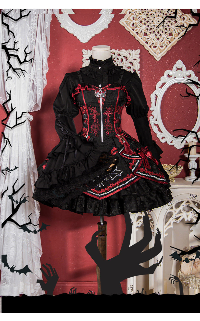 OCELOT - Gothic Lolita Halloween Blouse - Bat Inspired Innerwear
