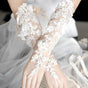 Long style - white cherry blossom bead-studded version - finger-hook tie