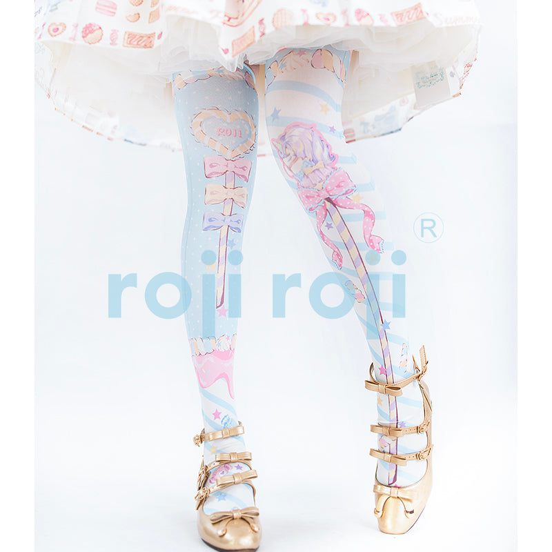 Roji Roji - Fairy Kei Sweet Lolita Print - Stockings Socks