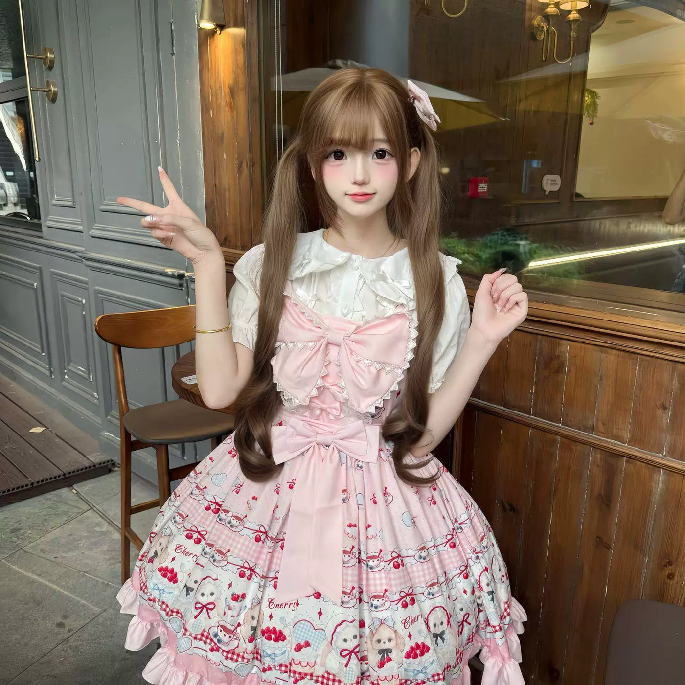 Sweetheart Dream Machine - Cherry Sweet Pie - JSK Dress with Cherry and Gingham Print