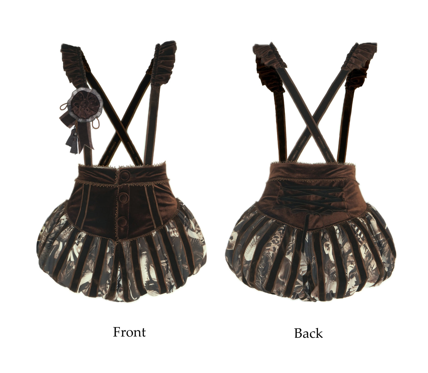 Nololita - Dream Within a Dream - Pumpkin Pants with Printed Suspender and Velvet Variants