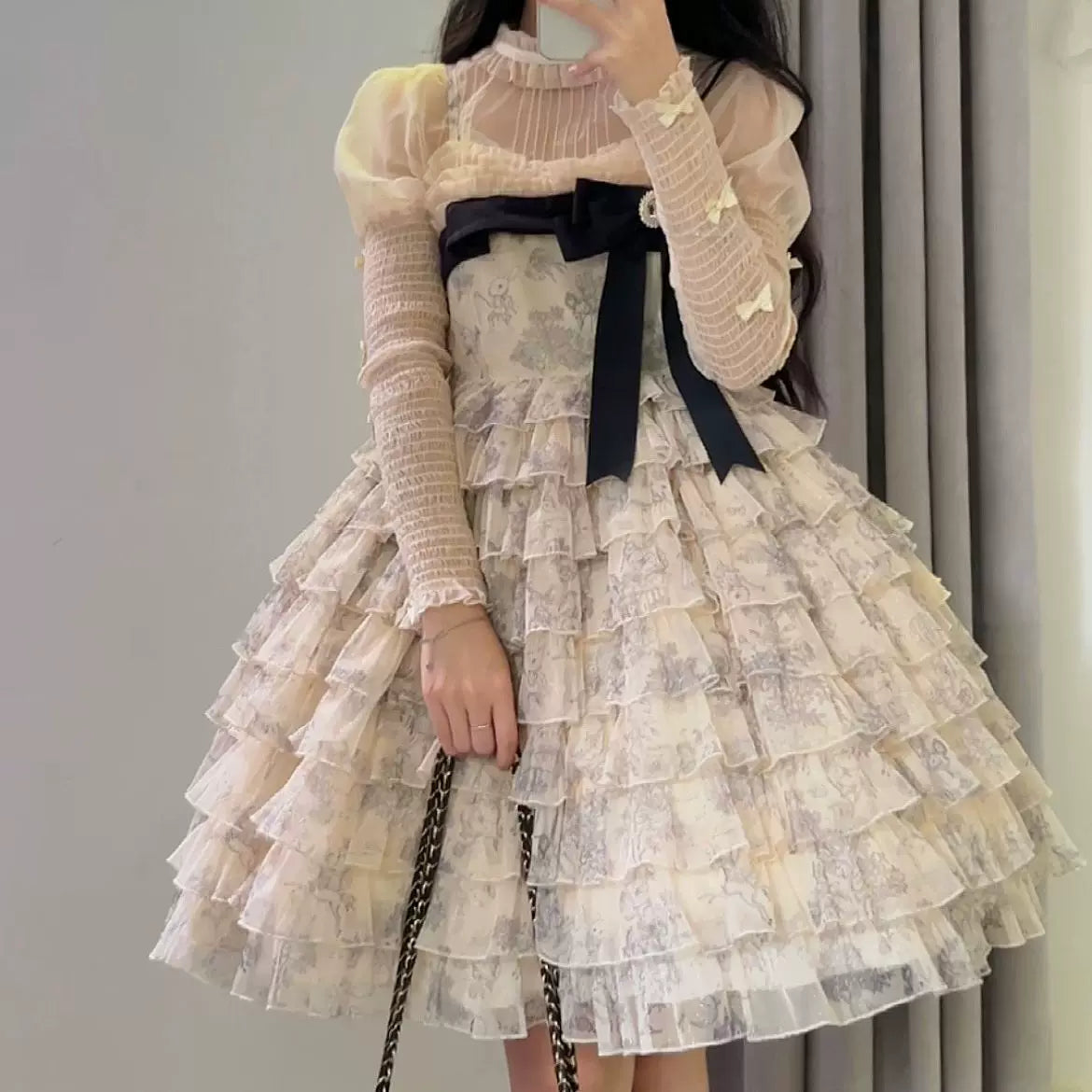 Sweetheart Dream Machine - Wonderland Travelogue - Ivory JSK with Layered Lace Ruffles
