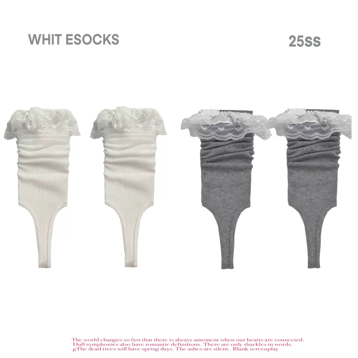 White Socks - Scrunch Stirrup - Thin Mid-Calf Stirrup Socks with Scrunch Shaping