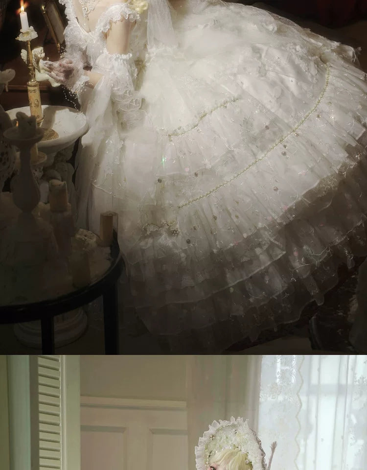 Maoxi Xiaoxiannu Lolita - Dream Waltz - White chiffon JSK dress
