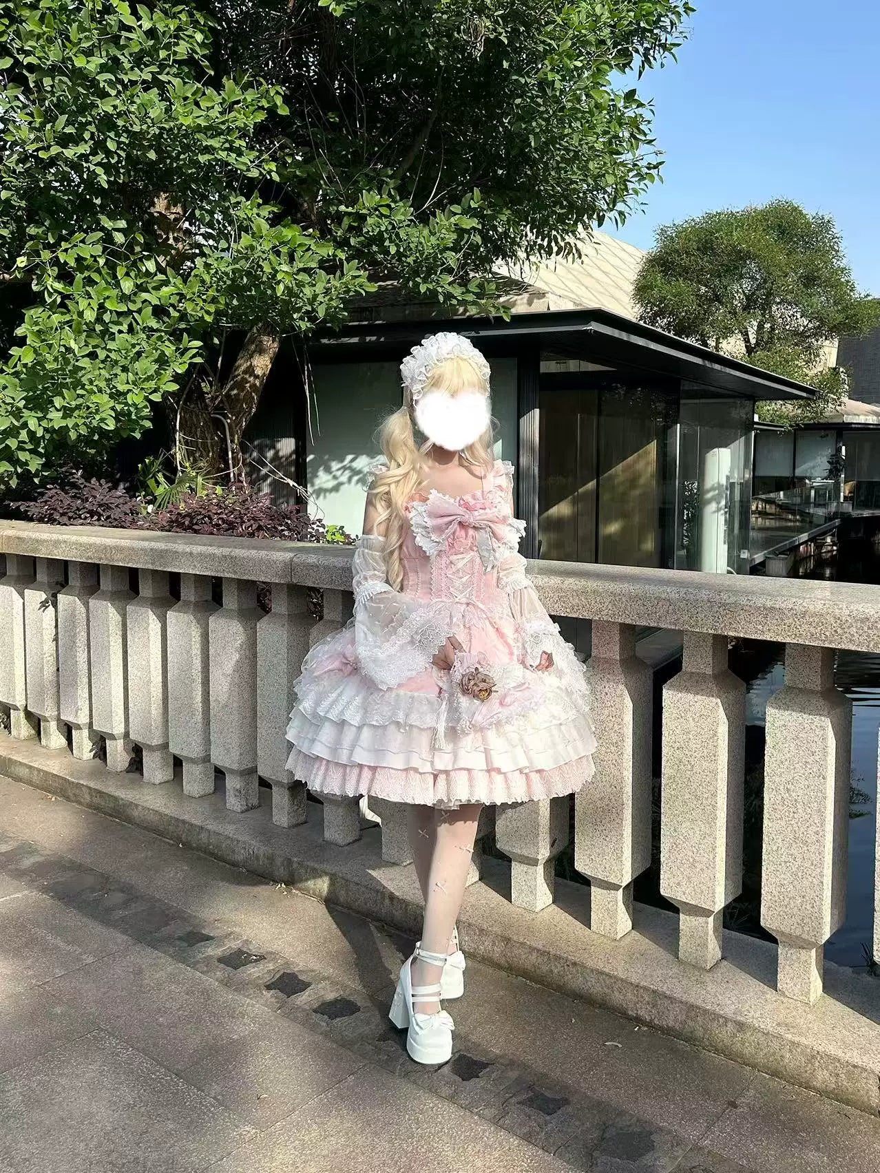 Hello Princess Lolita - Shaoyun Weiwei - Plus-Size Bridal-Style Lolita Dress with Layered Lace Skirt – detail view 2