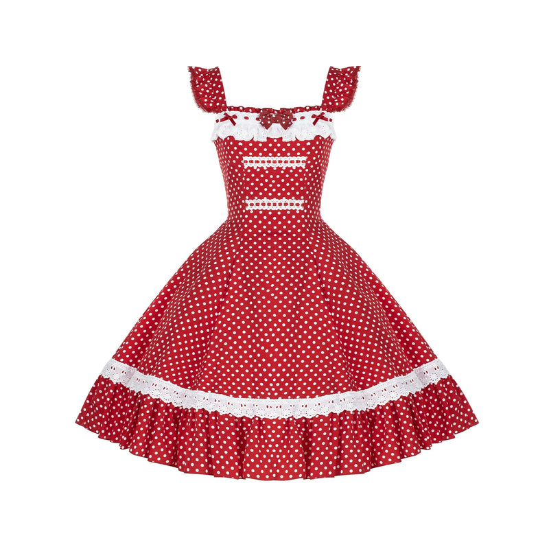 With PUJI - Showa Koni - Sweet Lolita Dress Collection, Print & Ruffle Trim detail view 10