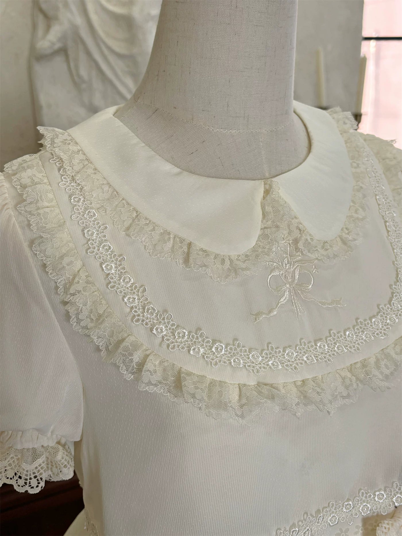 Pumpkin Planet - A Bunch of Spring Appointments - White JSK with Floral Burnout Embroidery