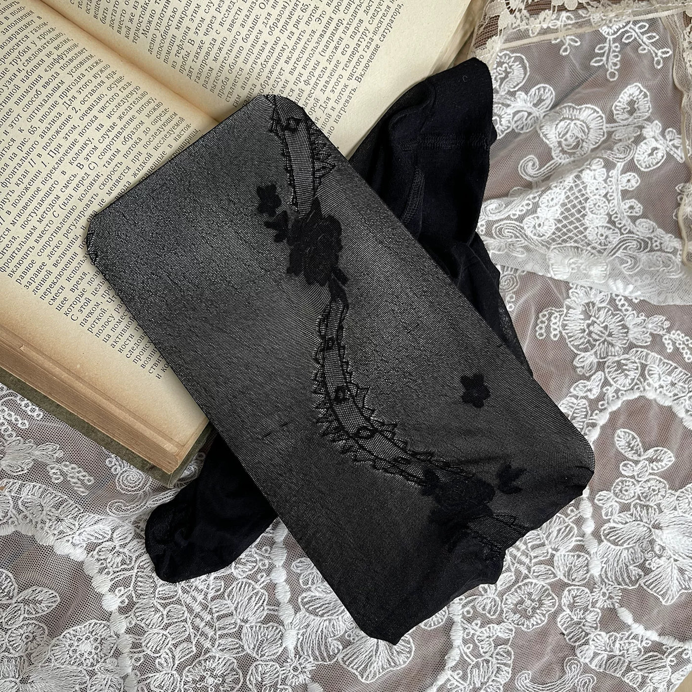 Sock Noble - Layering Lace - Tights, Fabric Socks, Crystal Socks & Leg Ring Options with Lace Details