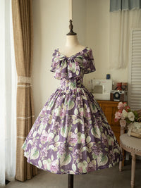 Forest Wardrobe - Forest Grapes - Classic Lolita JSK Dress and Headband - Purple JSK Dress / Ready Stock / S