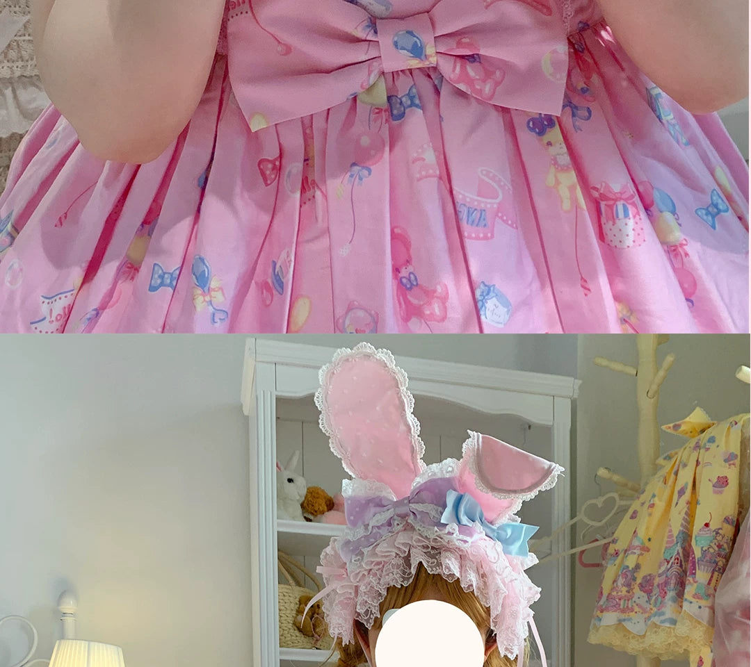 roji roji - Bunny-Ear Lace - Hand Sleeves with Polka-Dot Bows