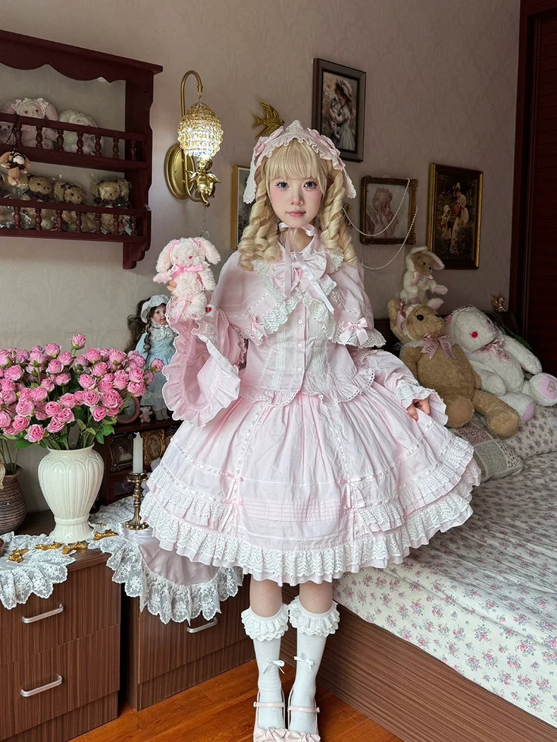 AerialCat - Praying Snowfall - Old School Lolita Skirt Suit Cape Princess Sleeve Shirt