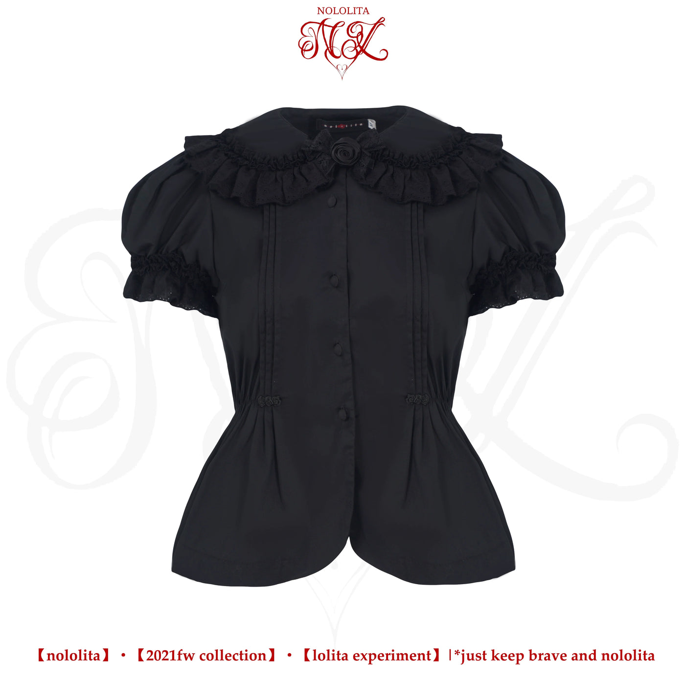 Nololita - Nightingale - Doll-Collar Blouse with Sleeve, Bow Tie and Lace Sock Options - option image