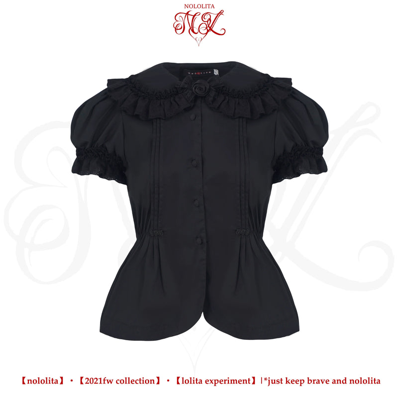Nololita - Nightingale - Doll-Collar Blouse with Sleeve, Bow Tie and Lace Sock Options - option image