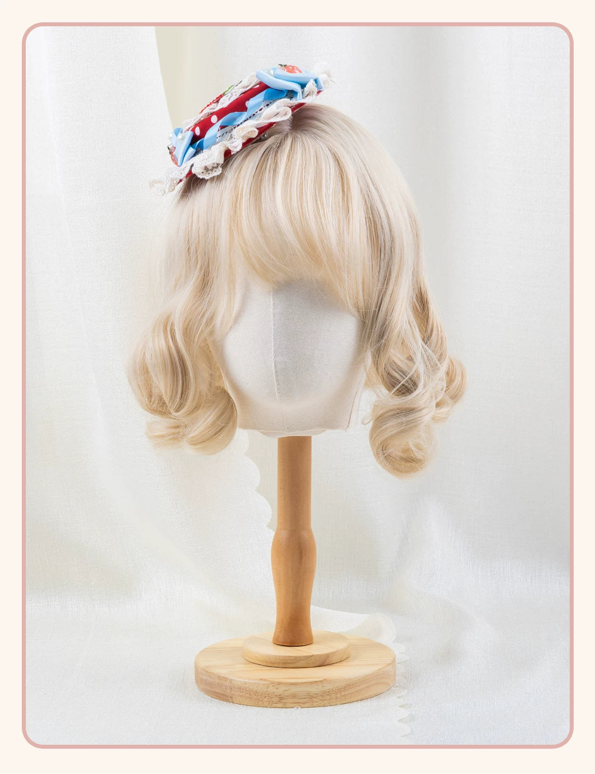 Stardust Rose - Strawberry Polka Dot - Six-Style Headwear Selection with Ice-Blue Ribbons