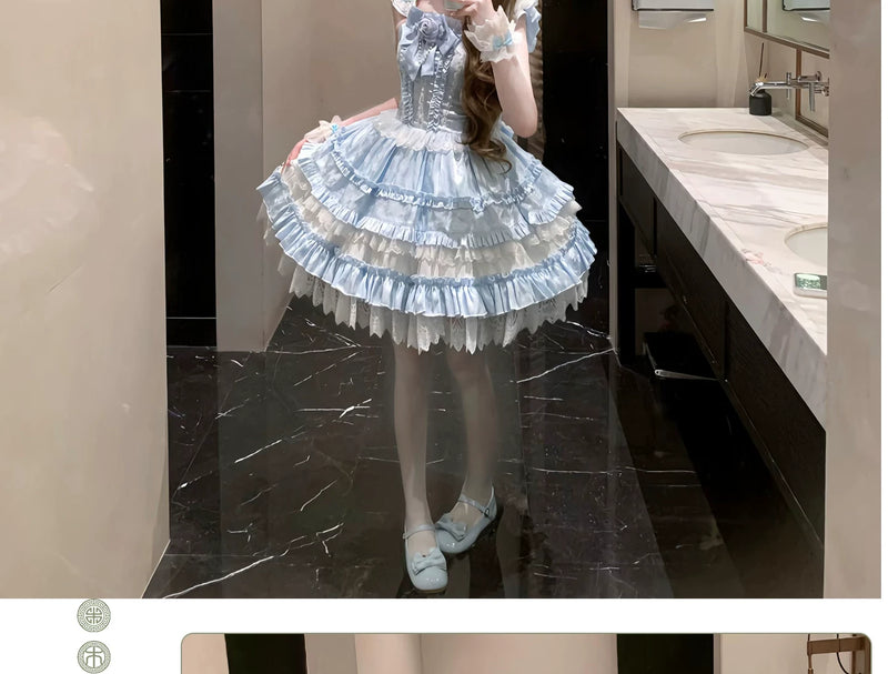 Shengqing - Ice Blue Overture - Summer Sweet Lolita jumper dress