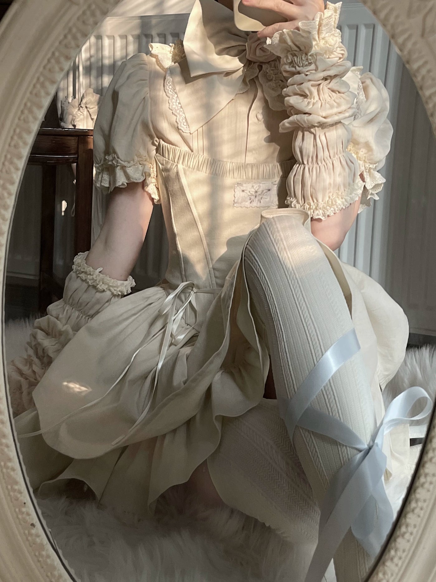 Nololita - Illusion Rose - Two-Piece Jacquard Fishbone OP Dress Set