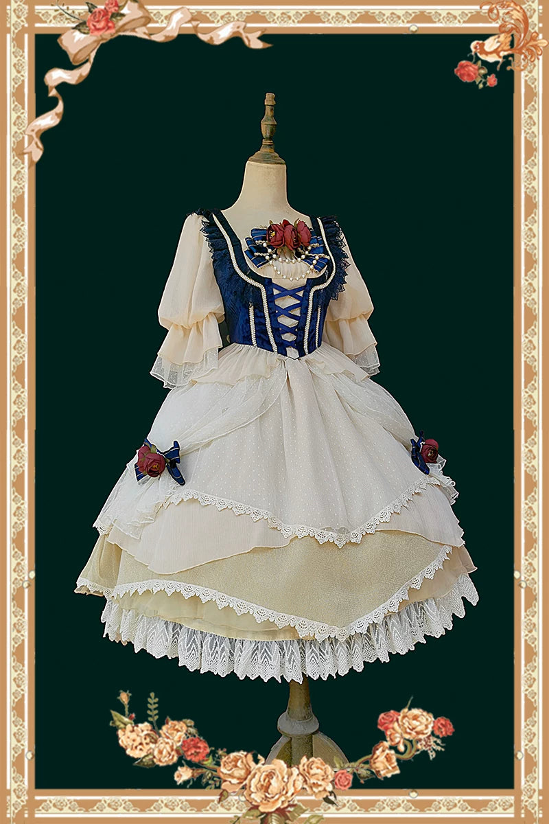 Infanta - Snow White - Velveteen Top & Layered Skirt Set