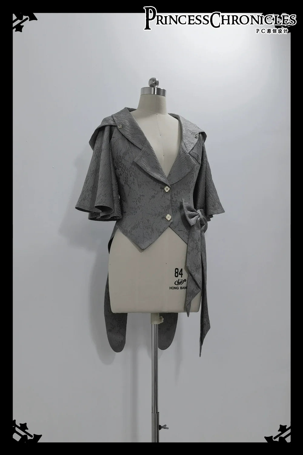Rabbit Hunting Glacier Gray - Vintage Lolita Grey Coat Kawaii Rabbit Ear Set XS Coat (pre order)