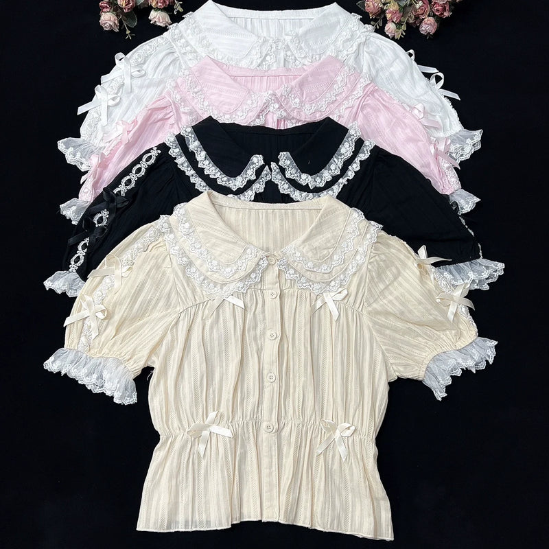 DMFS Lolita - Sweet Lolita Shirt Doll Collar - Blouse High-waisted Innerwear