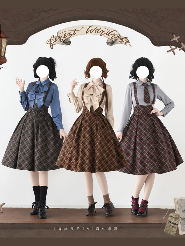 Forest Wardrobe - Forest Rhythm - Checked Suspender Skirt - 1