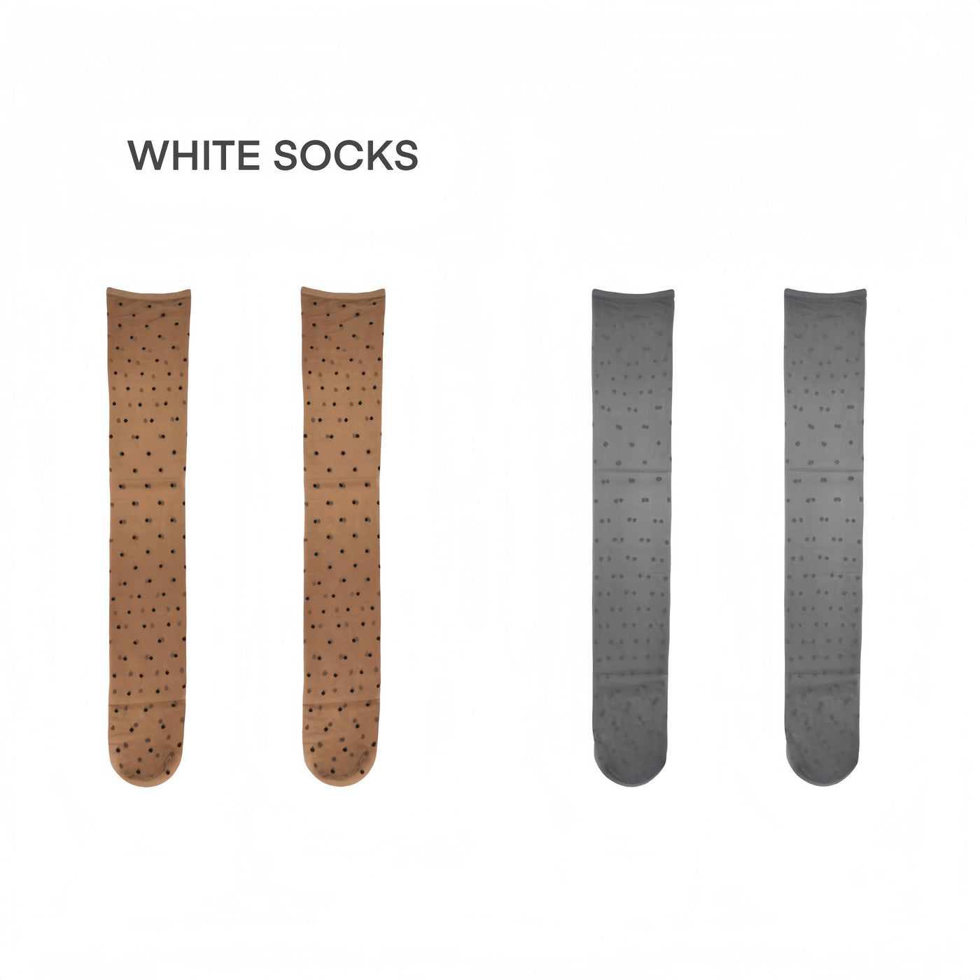 White Socks - Polka Dot Veil - Over-the-Knee Stockings with Small Polka Dots