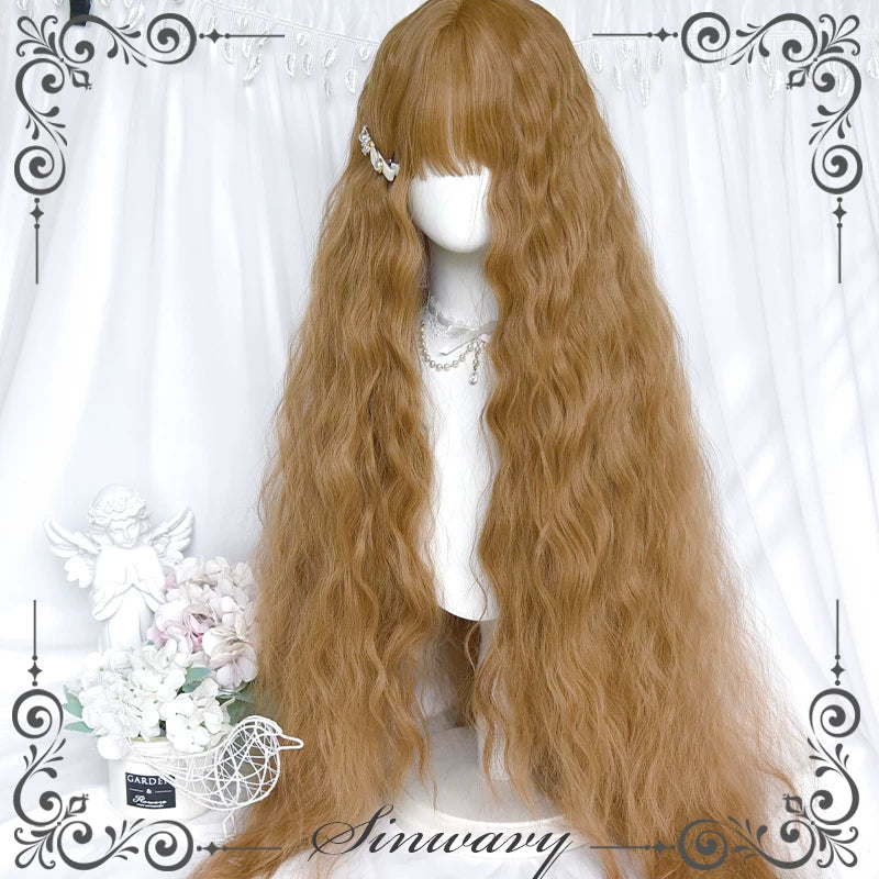Golden-brown long curly Lolita wig - view 5