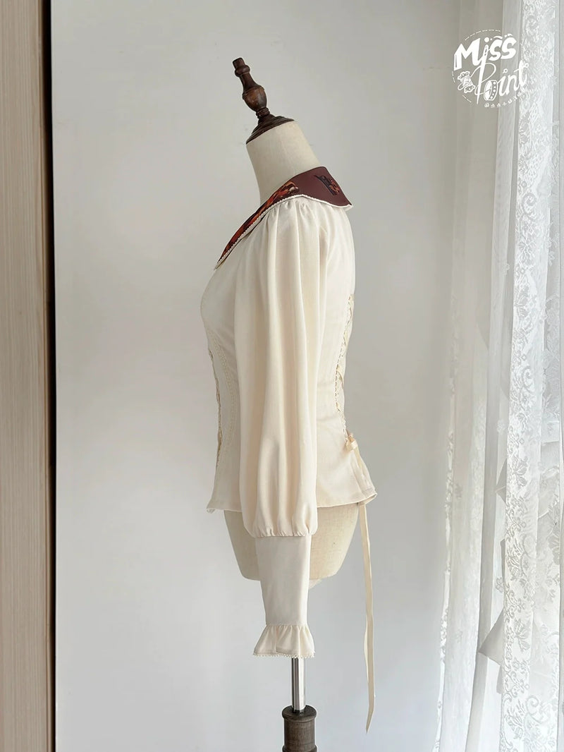 Miss Point - German Bookshelf - Classic Lolita Blouse, Butterfly-Shaped Collar