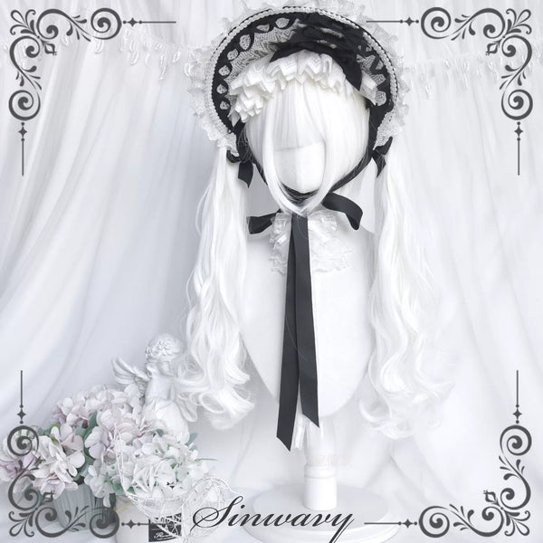 Cream-white Gothic Lolita twin-ponytail wig - view 1
