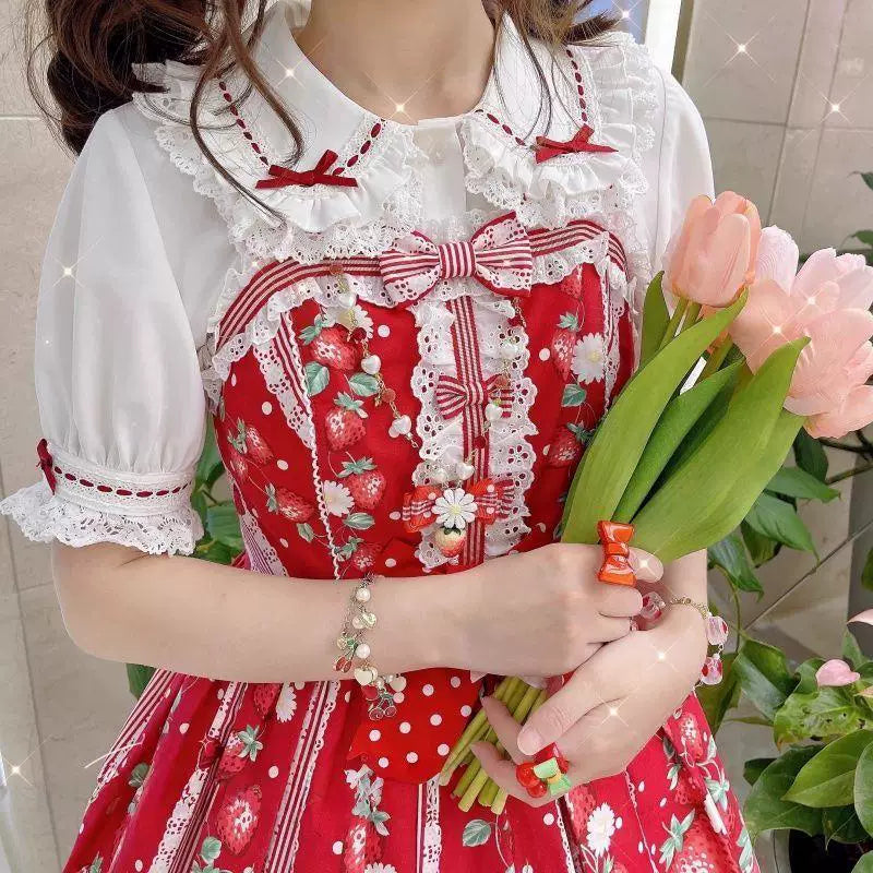 Sweetheart Dream Machine - Vintage Doll - Short-Sleeve Blouse with Lace Doll Collar
