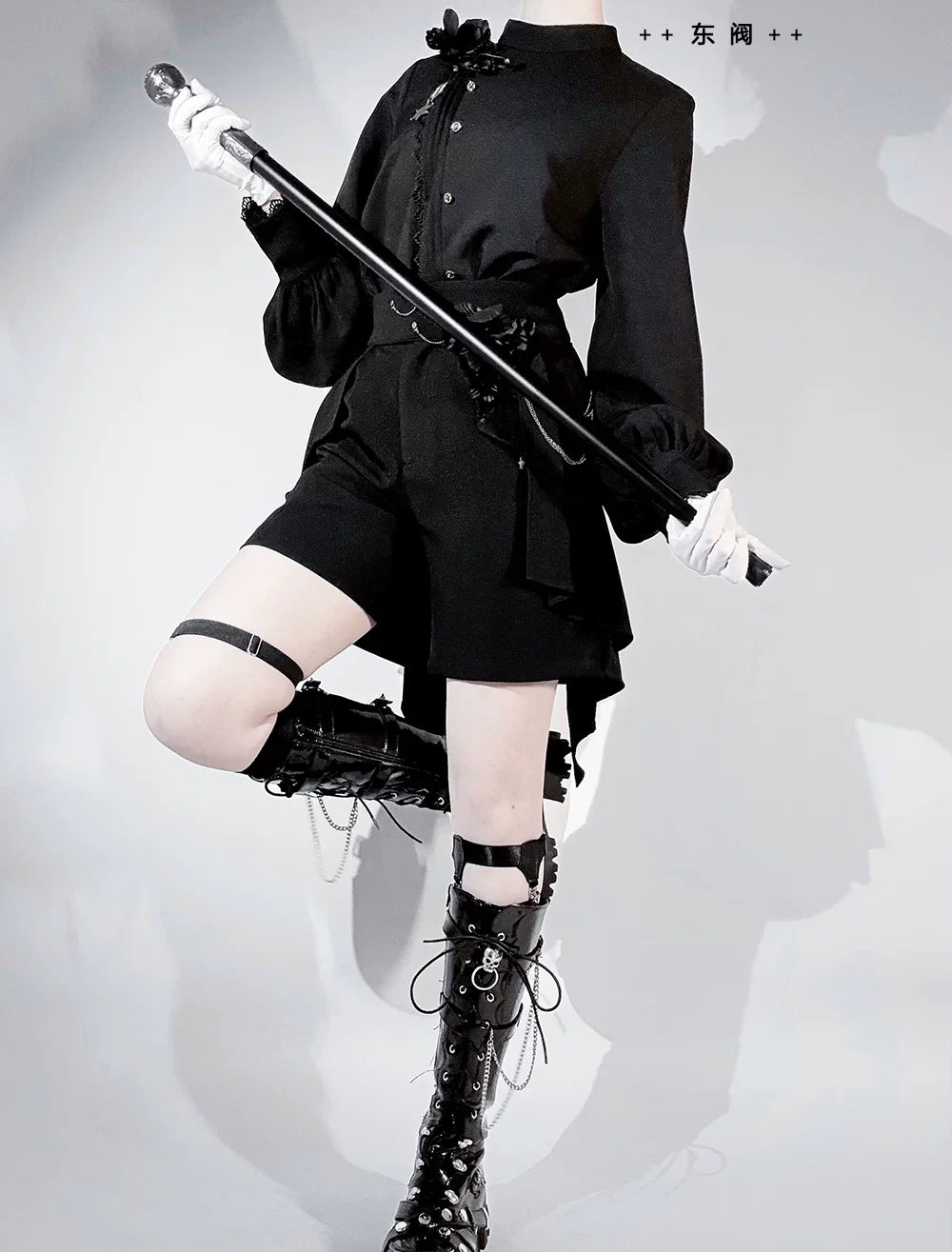 Princess Chronicles - Rose's Will - Ouji Lolita Shirt, High-Low Hem Shorts