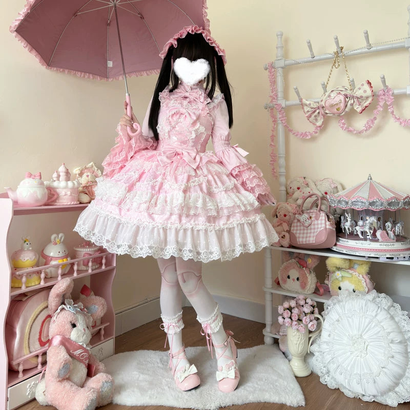 Lady Han - Love and Heart Palpitations - Lolita Dress Gorgeous Flower Marriage Jsk Suspender Dress - Lolita Fetch