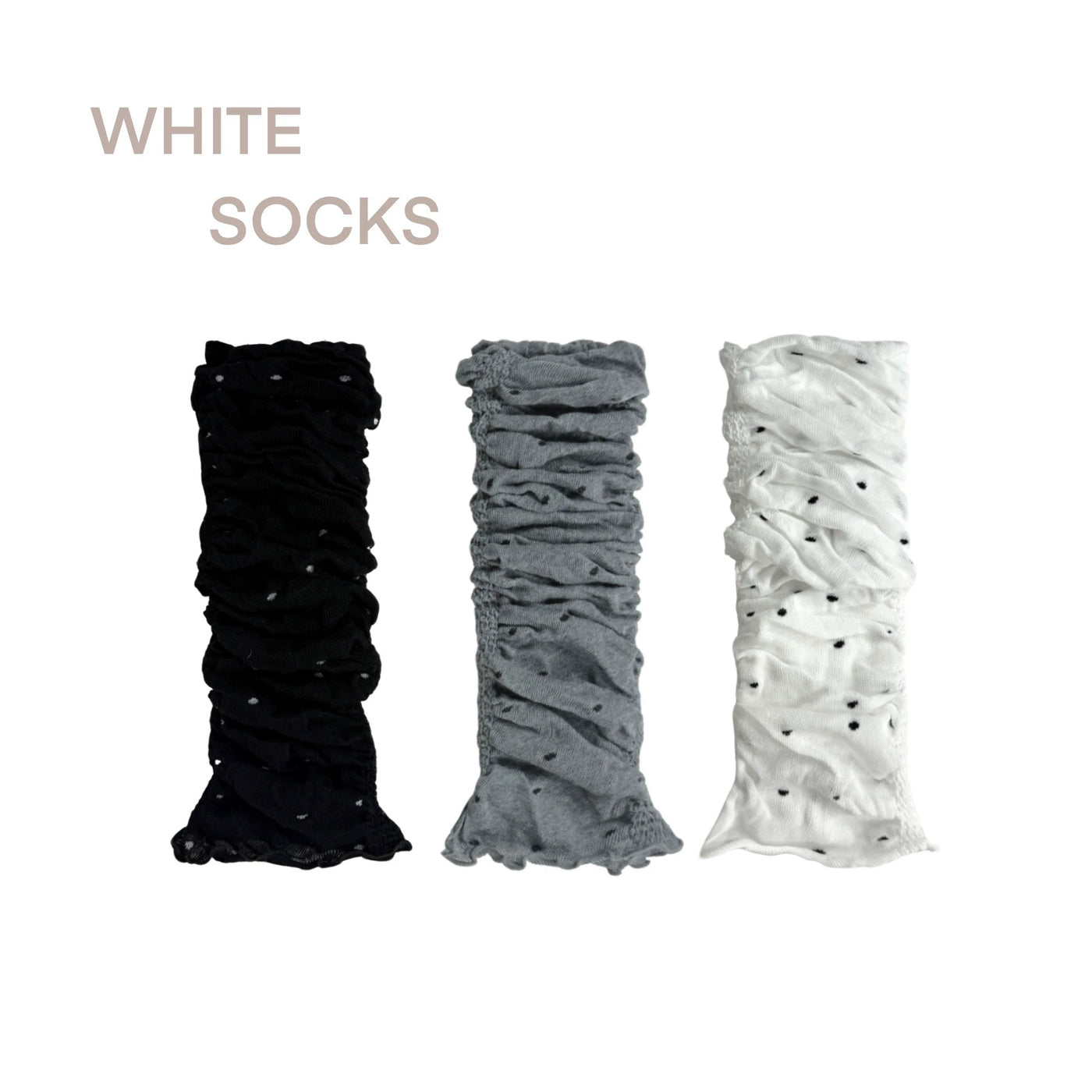 White Socks - Ballet Polka Dot - Polka-Dot Calf Sock Covers