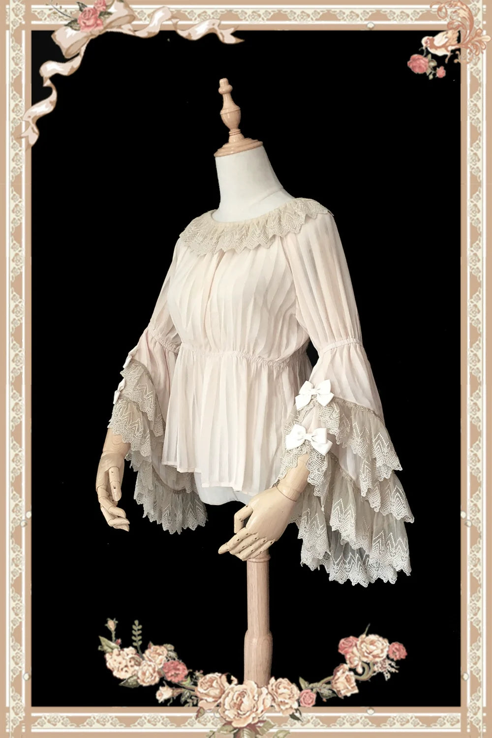 Lilith's Cage - Gothic Lolita JSK Dress & Blouse Off-White Hime-Sleeved Blouse S