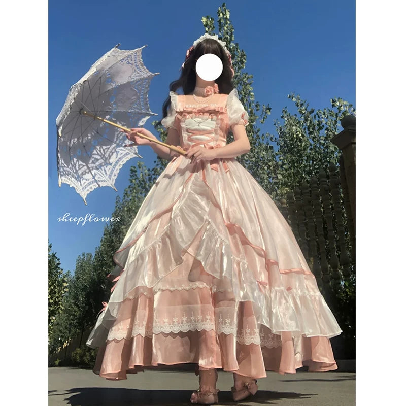 Flora Muse - Sweet Lolita Ballgown - Pink formal lolita one-piece