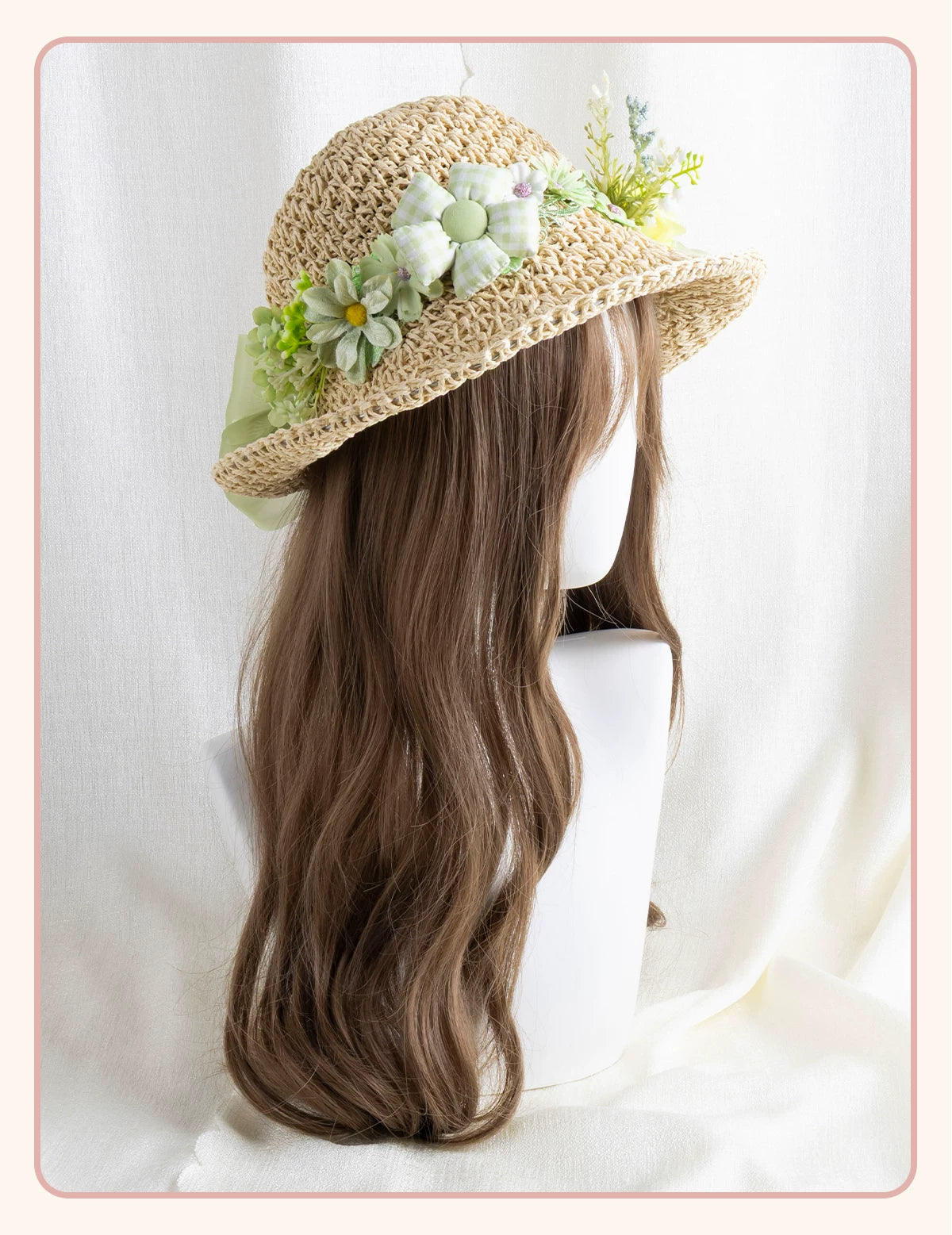 Stardust Rose - Floral Meadow - Woven Straw Sun Hat with Floral Trim