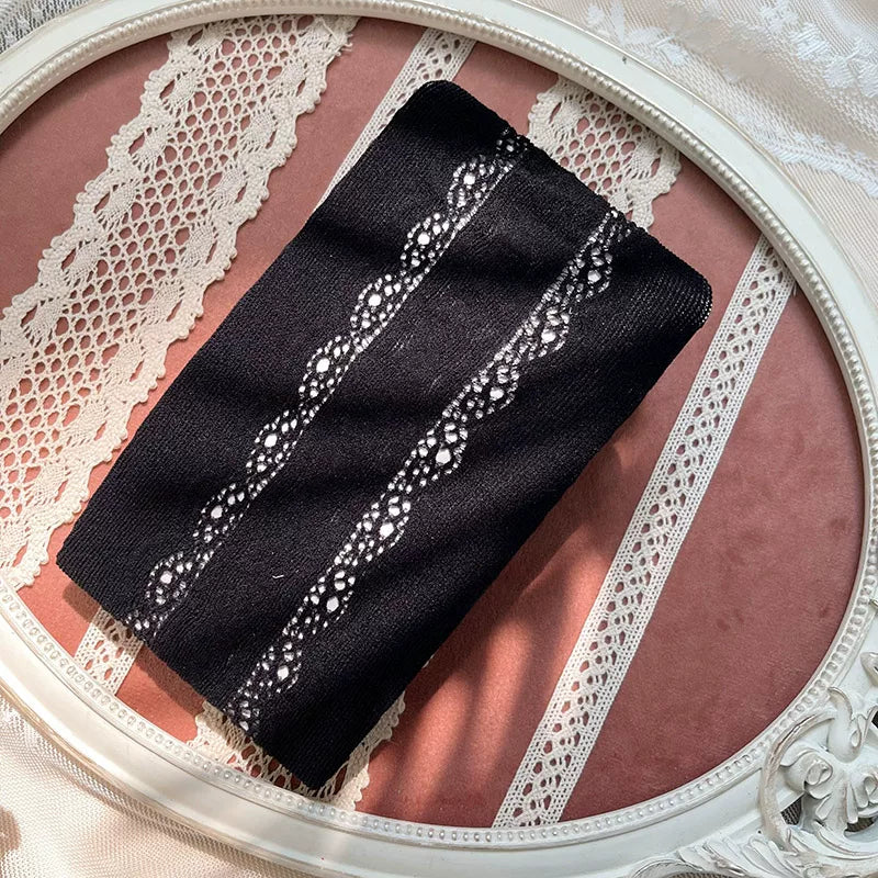 Sock Noble - Heart Lace - White or black lace tights with vertical lace panels