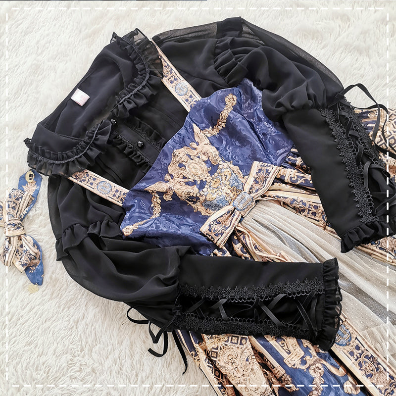 Sakurada Fawn - Plus Size Lolita Shirt Mutton - Sleeve Lace Blouse Innerwear