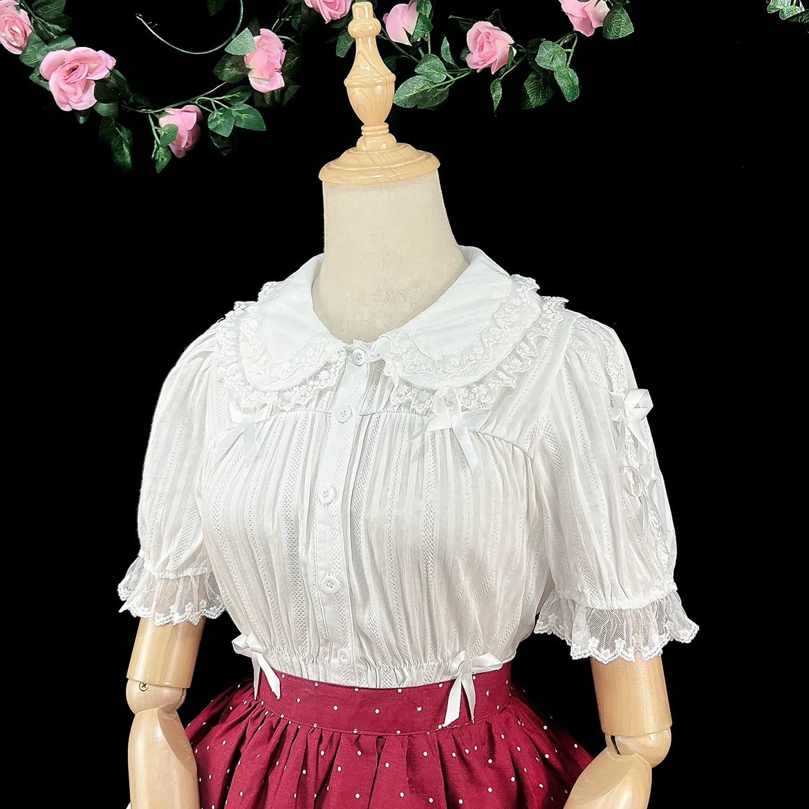 DMFS Lolita - Sweet Lolita Shirt Doll Collar - Blouse High-waisted Innerwear