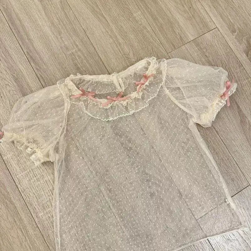 Sweetheart Dream Machine - Spring Dance - Polka Dot Mesh Inner Layer with Lace Collar