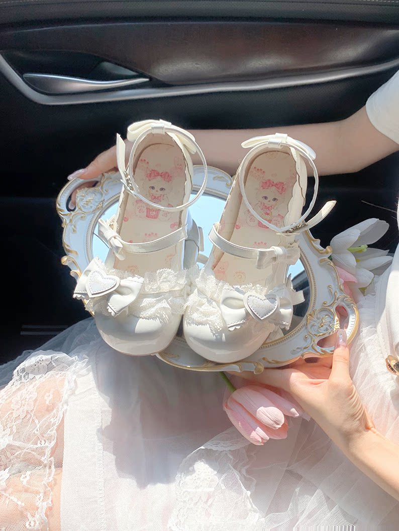 Aimee Little Sakura Lolita shoes — White colour, product view