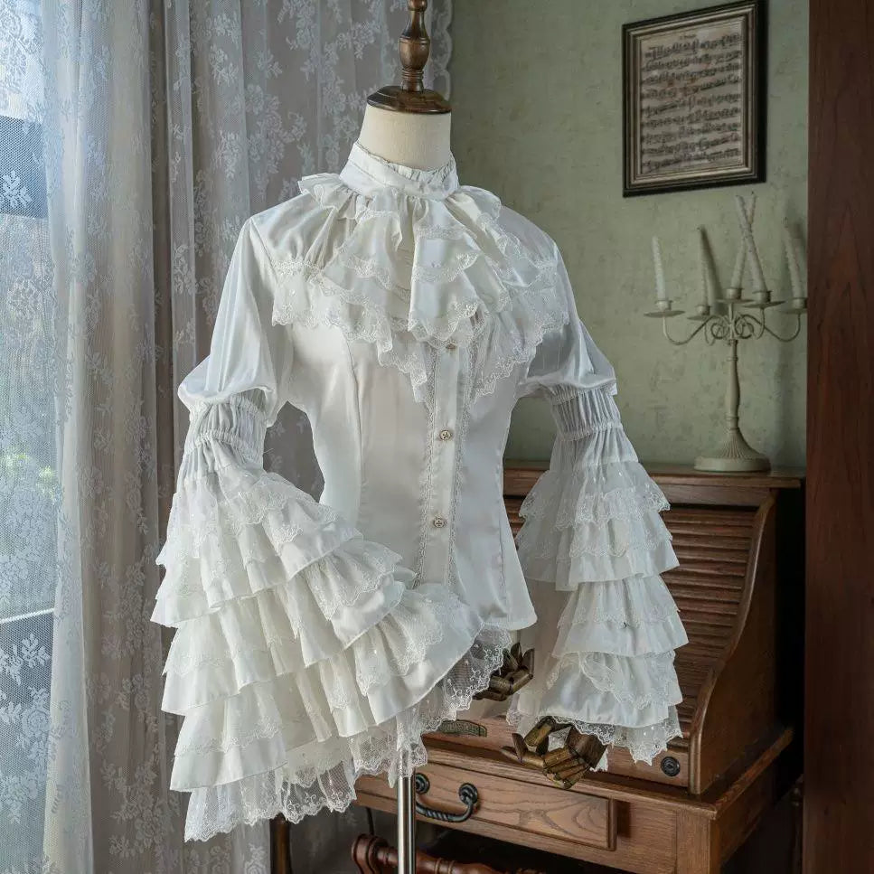 Sweetheart Dream Machine - Dark Night Ruffles - Blouse with a Ruffle Bib