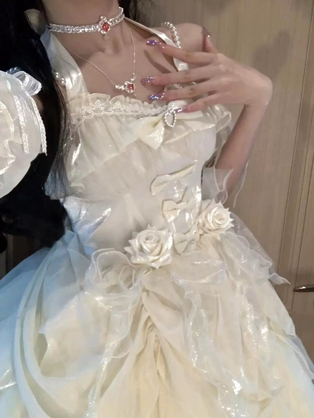 Creamy - Natural Princess - Natural-Color JSK Dress with Layered Ruffles