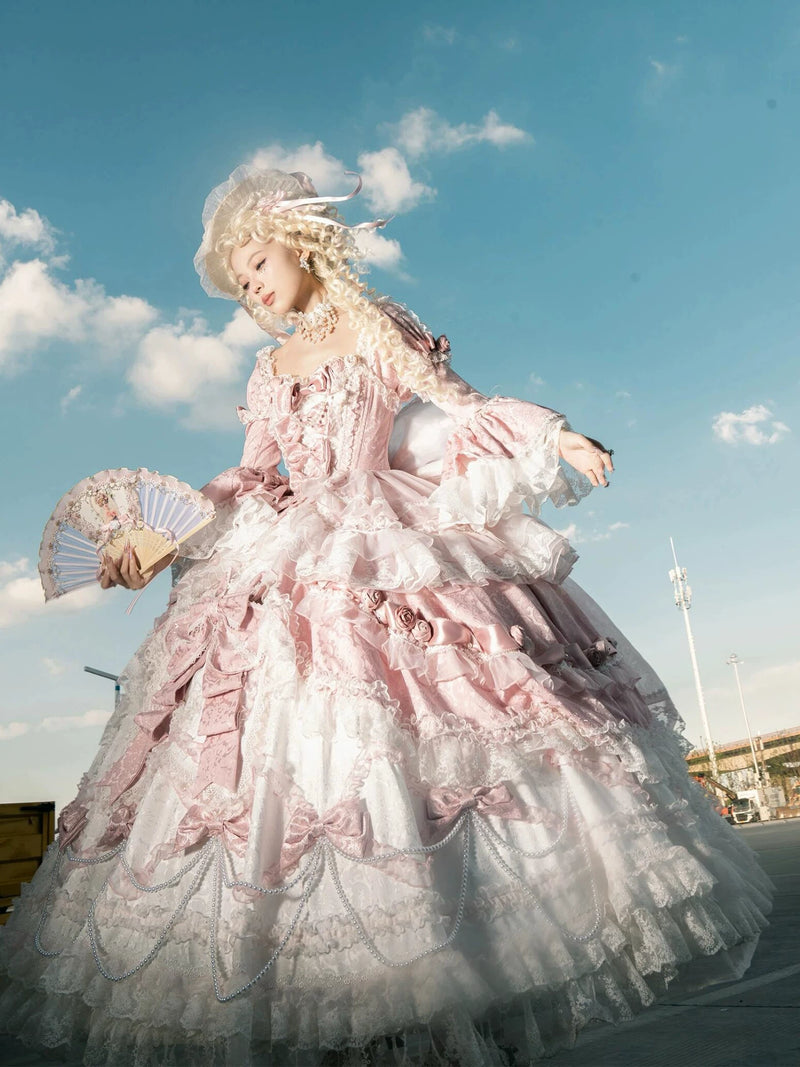 Emoji Dream - Sweet Lolita Princess Evening Dress - Floor-length pink