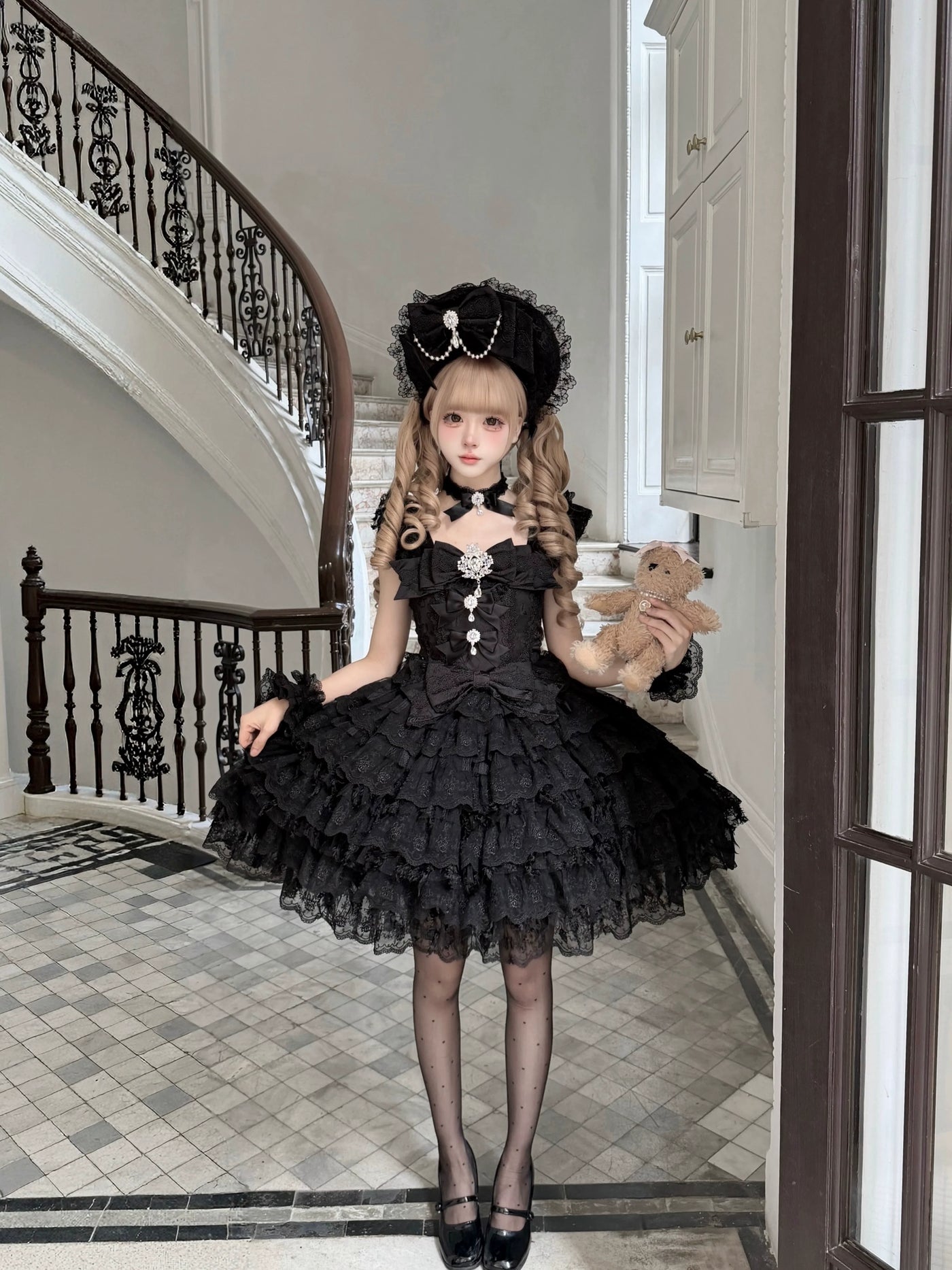 Sugar Girl - Snow Feather - Wedding Sweet Lolita JSK Dress, Multi-layered Lace Skirt